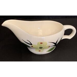 Vintage Joni Hand Painted Dixie Dogwood Gravy Boat Yellow Green